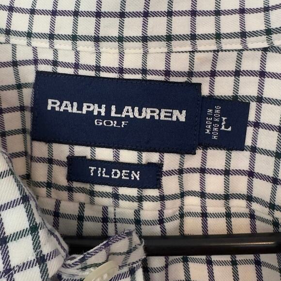 Ralph Lauren Golf Tilden Checkered Long Sleeve Button Down Shirt Size L Preppy - Picture 3 of 7